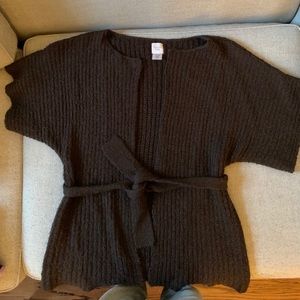 Kimono style open cardigan with belt